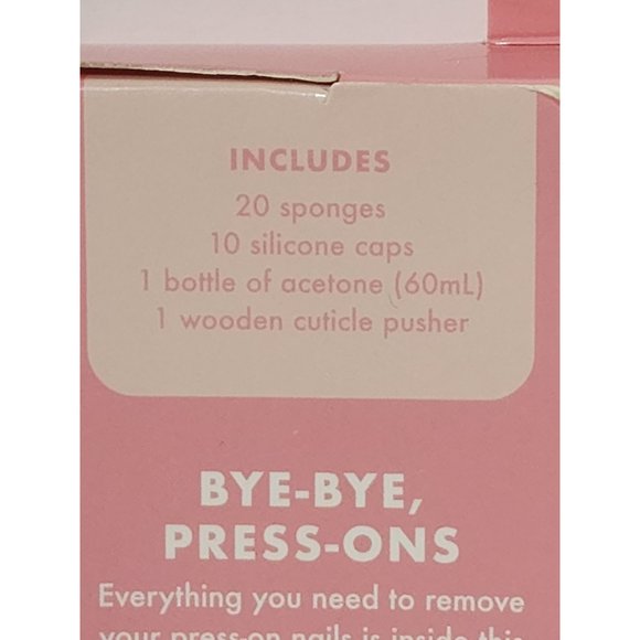 Olive & June Bye Bye Press-On Nail Polish Remover Kit w/caps, sponges, acetone - Picture 5 of 10